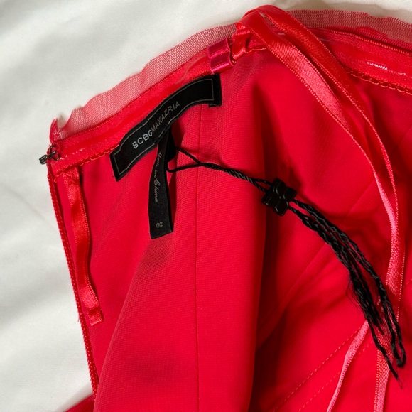 NWOT BCBGMaxAzria Mayela Ruby Red strapless chiffon dress - Picture 8 of 10
